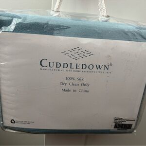 100% Silk Blue Throw Blanket